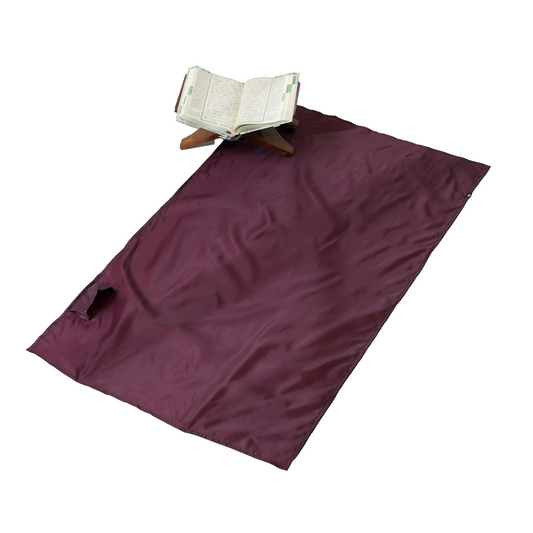 Foldable prayer rug - maroon color